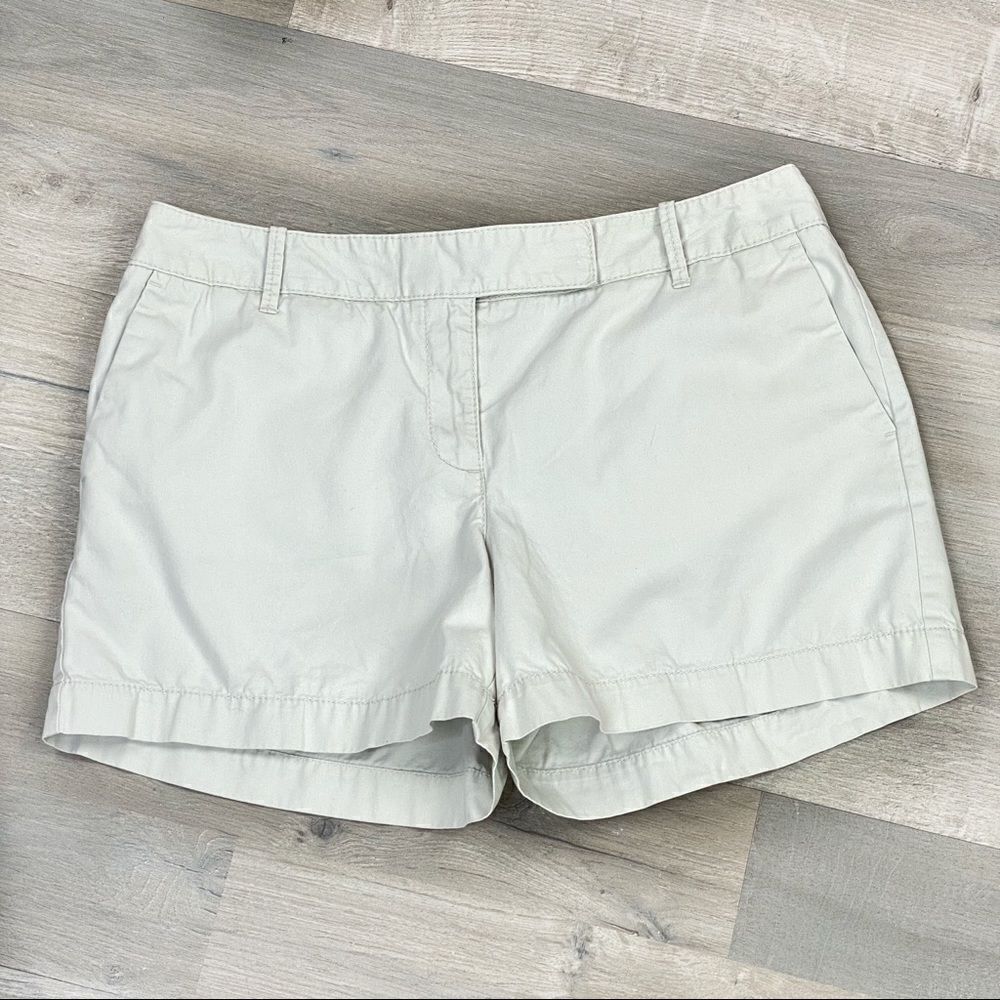 Loft Flat Front Cotton Twill 4”‎ Chino Shorts Stone Beige 6